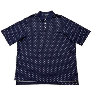 ❣️SALE❣️POLO Ralph Lauren Men’s Golf Shirt Top XXL Geometric Cotton Navy Blue
